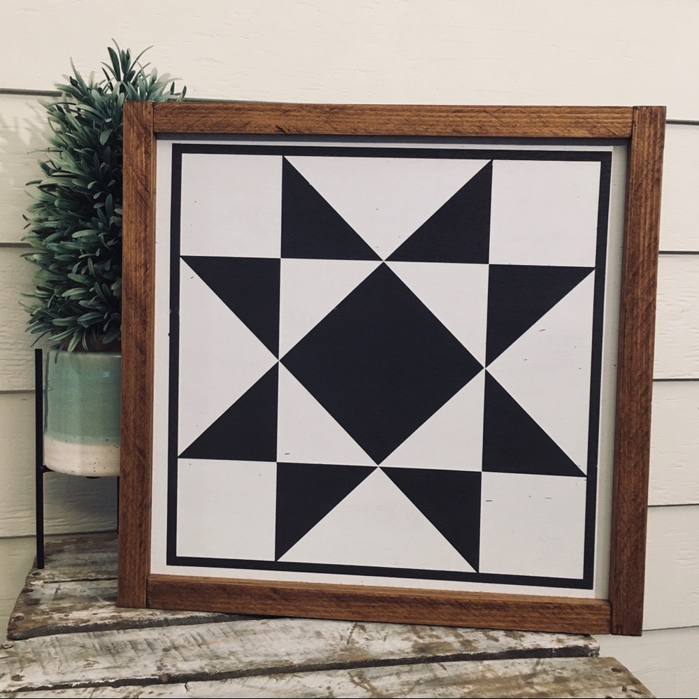 Handcrafted Painted Quilt Wood Sign - Picture 1 of 5